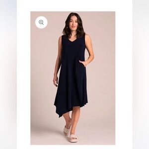 Sympli Sleeveless Slant Pocket Dress Resort Navy 2888NWT Size 10